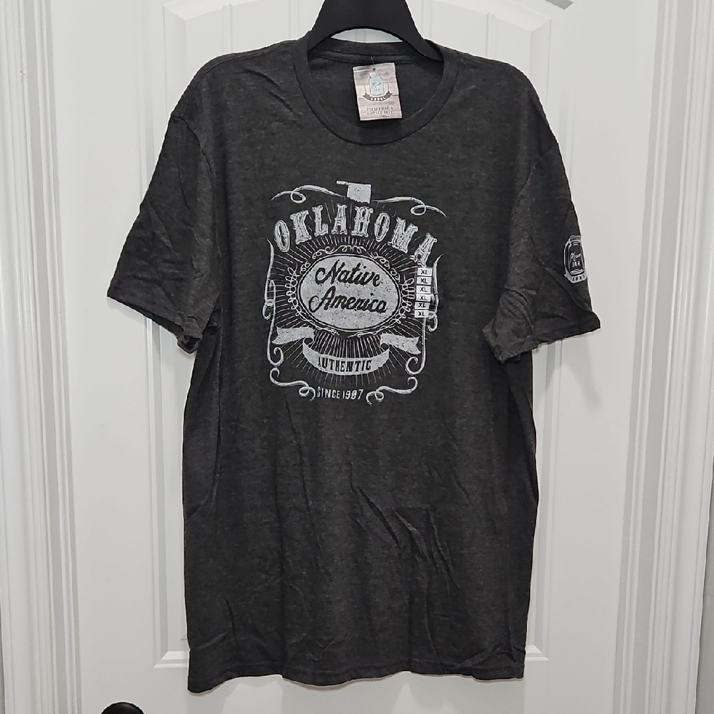 Mason Jar Label Oklahoma Native America Graphic Men's T-Shirt - Dark Gray